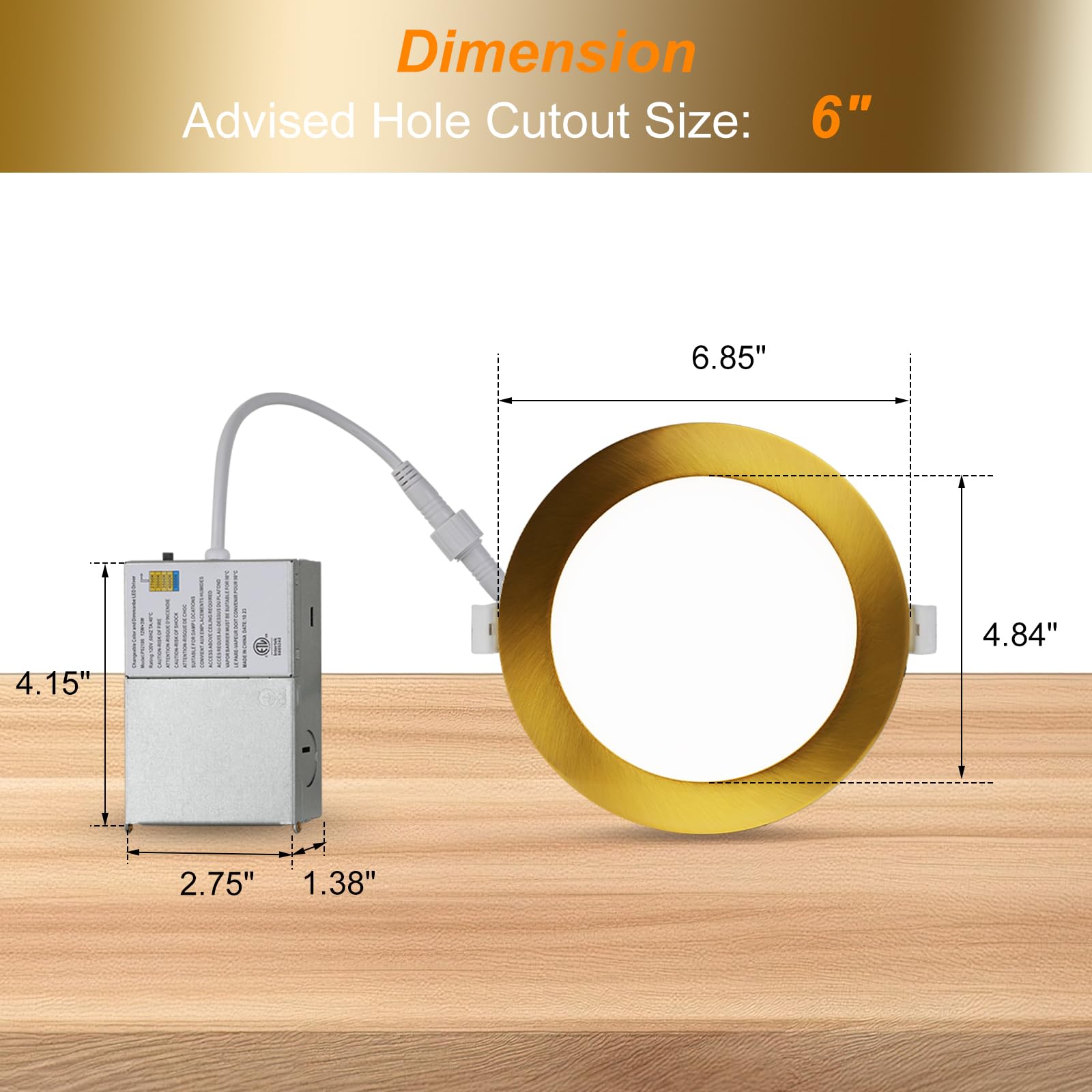 W W72DK Amazon.com: ZYC Iluminación empotrada de 6 pulgadas - 12W 1100LM